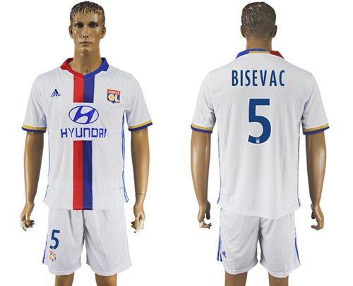 Lyon #5 Bisevac Home Soccer Club Jersey - Click Image to Close